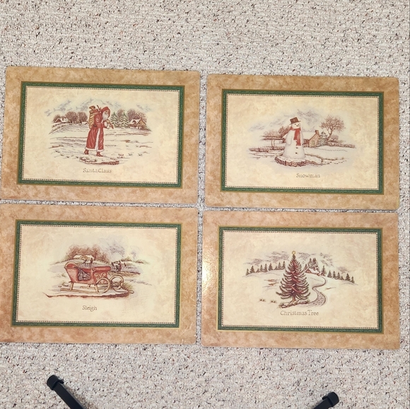 EUC Set of 4 VILLEROY & BOCH CHRISTMAS Cork backed Placemats ✨ - Picture 2 of 6